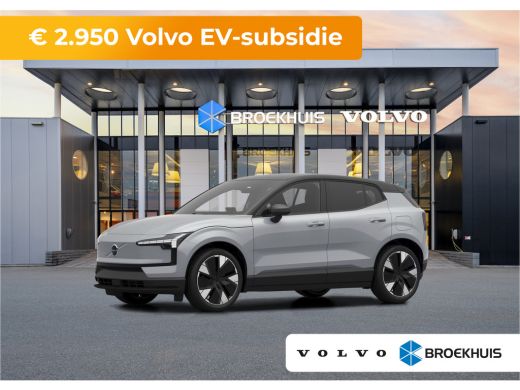 Volvo EX30 Single Motor Extended Range Plus 69 kWh | 19" Lichtmetalen velgen | LED-verlichting | Getint glas Volvo EX30 Single Motor Extended Range Plus 69 kWh | 19" Lichtmetalen velgen | LED-verlichting | Getint glas