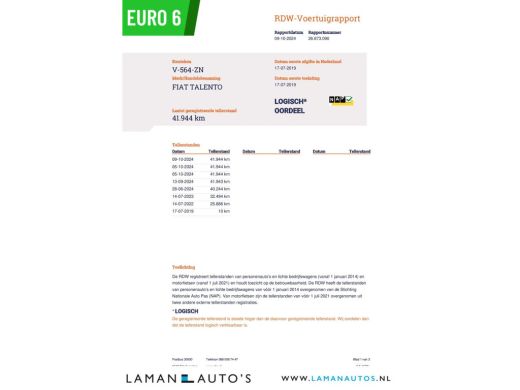 Fiat Talento 1.6 EcoJet L1 125pk Pro Edition | Euro 6 Airco Navi Cruise Trekhaak Imperiaal | Voorschoten ActivLease financial lease