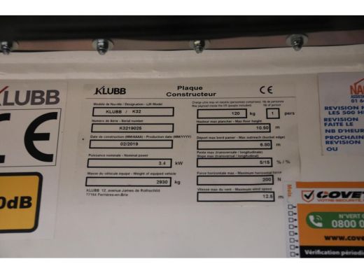 Renault Master AUTO HOOGWERKER KLUBB K32 12 METER NACELLE FRANCE T35 2.3 dCi L2 ActivLease financial lease