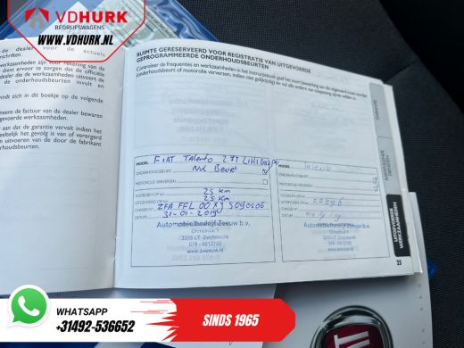 Fiat Talento 1.6 MJ 125 pk EXPORT ONLY NL Auto/ Dealer Ond./ Cruise/ Camera/ Airco/ Trekhaak ActivLease financial lease