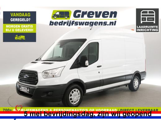 Ford Transit 350 2.0 TDCI L3H3 2800kg Trekgew. Airco Cruise Kasten Parkeersensoren Inrichting 3 Persoons LED T...