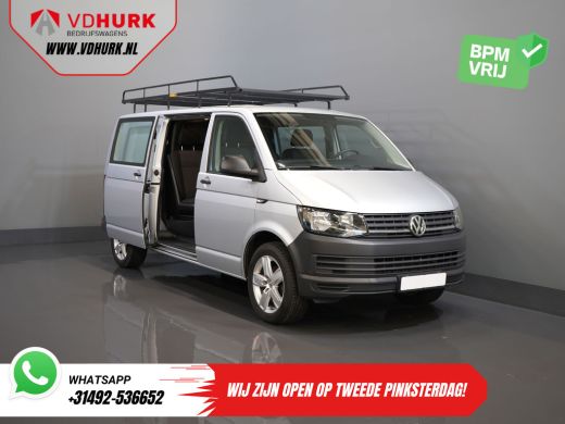 Volkswagen Transporter 2.0 TDI L2 DC Dubbel Cabine BPM VRIJ! NL Auto/ Imperiaal/ Carplay/ 18" LMV/ Cruise/ Trekhaak/ Airco ActivLease financial lease