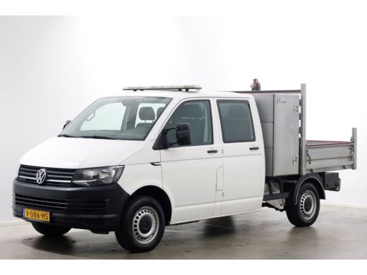 Volkswagen Transporter T6 2.0 TDI 150pk Lang D.C. Open laadbak met Palfinger laadkraan 08-2017 ActivLease financial lease