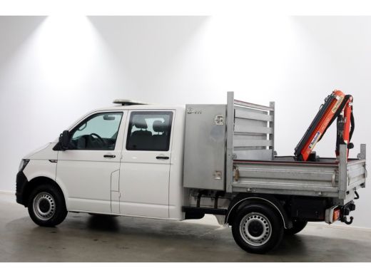 Volkswagen Transporter T6 2.0 TDI 150pk Lang D.C. Open laadbak met Palfinger laadkraan 08-2017 ActivLease financial lease
