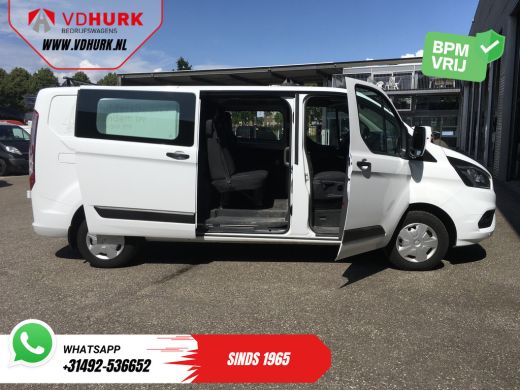 Ford Transit Custom 2.0 TDCI L2 Trend DC Dubbel Cabine BPM VRIJ! Stoelverw./ Carplay/ 2.7t Trekverm./ Navi/ PDC/ Cruise ActivLease financial lease