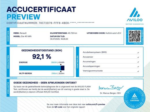 Renault ZOE R90 Intens 41 kWh incl. koop Accu !! SOH 92.1% ActivLease financial lease
