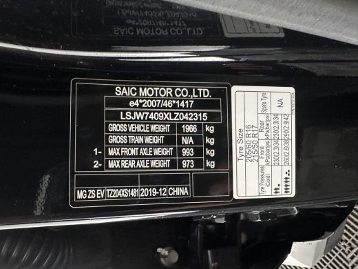 MG ZS EV EV Luxury 45 kWh {SOH-90 %} (INCL-BTW) Aut. *PANO | LUXURY-LEATHER | CCS-FASTLOADER | KEYLESS | N... ActivLease financial lease