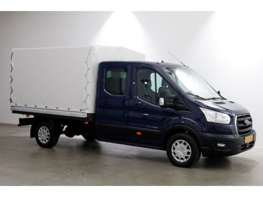 Ford Transit 350 2.0 TDCI 130pk 4x4 L3H1 Trend D.C. Open laadbak met huif 06-2021 ActivLease financial lease