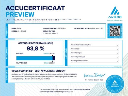 BMW i3 Executive Edition 120Ah 42 kWh Soh 93.8 % Led Pdc Camera leer Navi ActivLease financial lease