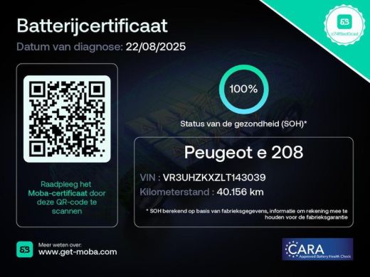 Peugeot e-208 EV Active 50 kWh SOH 100% Cruise,Navi,Led,Pdc ActivLease financial lease