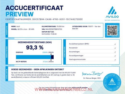 Audi Q8 e-tron 50 QUATTRO S-LINE 93%SOH 22''/ACC/PANODAK/CAMERA ActivLease financial lease
