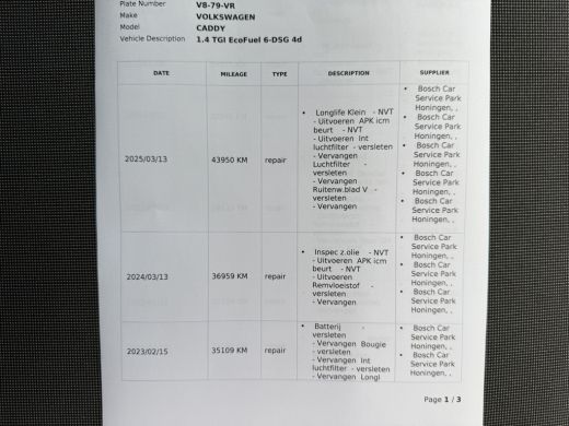 Volkswagen Caddy 1.4 TGI CNG L1H1 EcoFuel Highline Stoelverwarming/CarPlay/trekhaak ActivLease financial lease