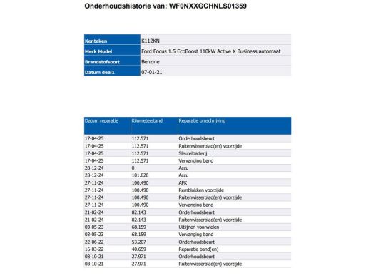 Ford Focus 1.5 Automaat 150PK Active X 5Drs. / Panorama dak / B&O Audio / Pdc.+Camera / Navigatie / Airco-ec... ActivLease financial lease