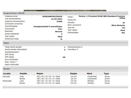 Peugeot Partner 1.2 Benzine 111PK Euro6 *Distributie bij 43Dkm. vervangen* Premium / Airco / Navigatie / Schuifde... ActivLease financial lease