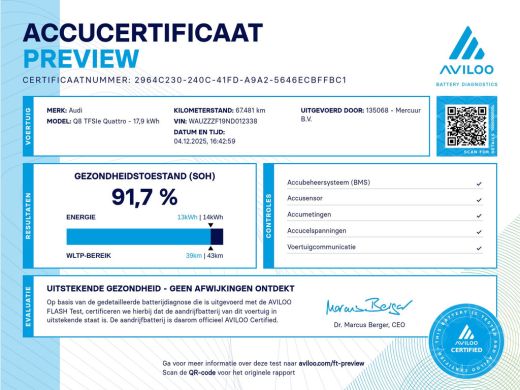 Audi Q8 55 TFSI e Quattro 422PK S-Line | SOH 91% | Virtual | Sfeer | Camera | Stoel/Stuur verw. | Adap. C... ActivLease financial lease