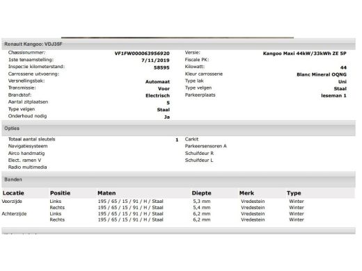 Renault Kangoo Z.E. Z.E. 100% EV. 44KW / 33KWh./ 5Pers./ Maxi-L2 / 2x Schuifdeur / Navigatie / Pdc+Camera / Apk 10-2026 ActivLease financial lease