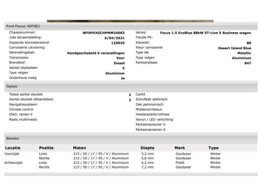 Ford Focus 1.5D ST Line X Business / Panoramadak / Pdc+camera / Cruis adaptief /Stuur-Stoelverwarming / B&O ... ActivLease financial lease