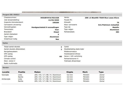 Peugeot 208 1.5 HDi Blue Allure / Trekhaak / Airco-ecc./ Xenon / Pdc.+Camera / Navigatie / Radio-multimedia /... ActivLease financial lease