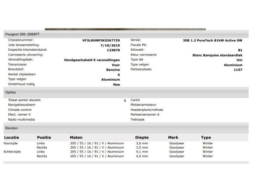 Peugeot 308 SW 1.2 111PK PureTech Active * Distributie vv bij 85Dkm.* / Trekhaak / Navigatie / Airco-ecc./ Pd... ActivLease financial lease