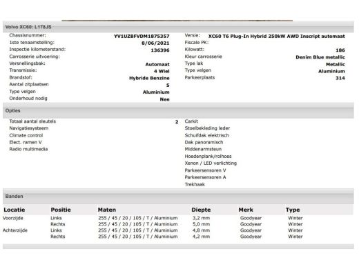 Volvo  XC60 2.0 T6 250KW AWD hybrid Inscription / Panoramadak / Trekhaak / Leder lux./Stuur-Stoelverw / Pdc+c... ActivLease financial lease