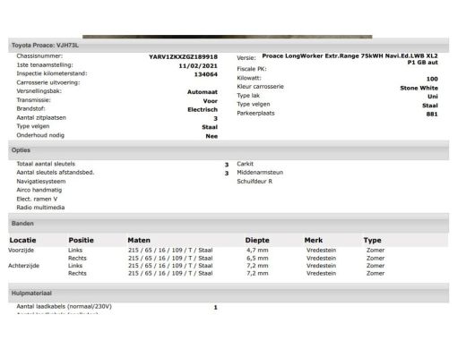 Toyota ProAce Extra Range 75KWh +/-330KM / 3Pers. / Navigatie / Airco / Bedrijfswagen inrichting / Apk 02-2027 ActivLease financial lease
