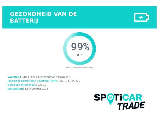 Peugeot e-2008 EV Allure Avantage 54 kWh 156pk 8 Jaar Garantie! 99%SOH | Navigatie | Climate Control | Keyless-E... ActivLease financial lease