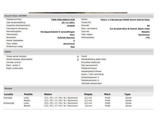 Suzuki Vitara 1.4 130PK Smart Hybrid / Panoramadak / Trekhaak / 1/2 Leder / Airco-ecc. / Pdc.V+A / Radio multim... ActivLease financial lease