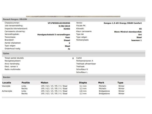 Renault Kangoo 1.5 DCi Euro6 75PK Comfort / 2x Schuifdeur / Trekhaak / Airco / Navigatie / Radio multimedia / Ap... ActivLease financial lease