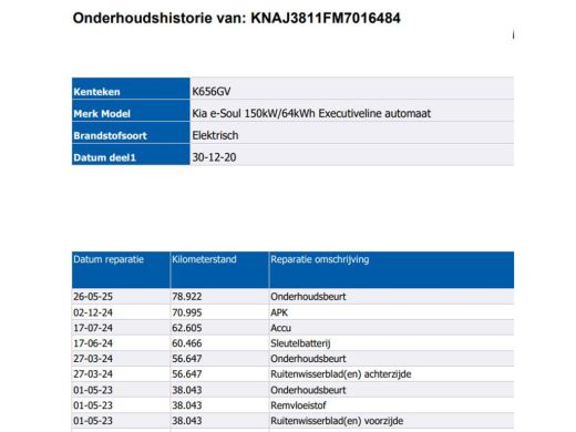 Kia e-Soul 150kW / 64kWh Executive line / Leder / TV. DVD scherm A./ Pdc+Camera / Xenon / Navigatie / Airco-... ActivLease financial lease