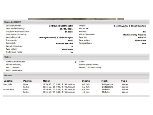 Mazda 2 1.5 90PK 6versn.Skyactiv-G Comfort / Pdc+Camera / Airco / Lmv./ Radio multimedia / 5Drs. ActivLease financial lease