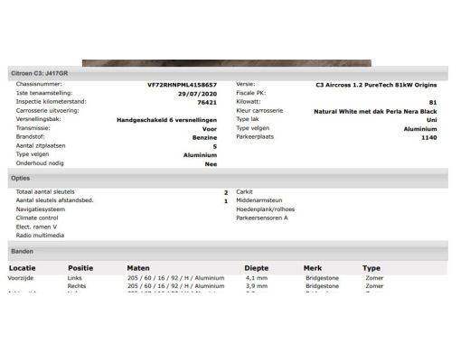 Citroën C3 Aircross 1.2 110PK PureTech Origins / Navigatie / Airco-ecc./ Pdc.A / Radio-multimedia / Apk 07-2026 ActivLease financial lease