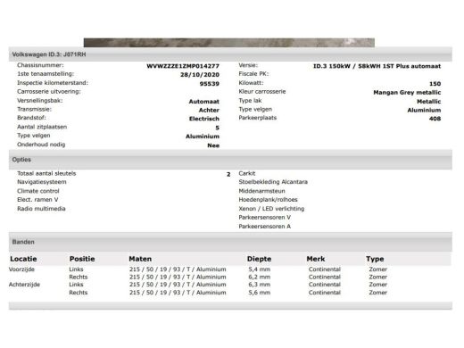 Volkswagen ID.3 First Plus 150KW / 58 kWh / Pdc+Camera / Navigatie / Xenon / Aico-ecc./ Radio multimedia / Apk 10... ActivLease financial lease