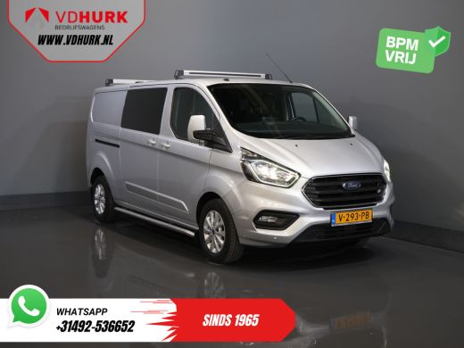 Ford Transit Custom 2.0 TDCI 130 pk L2 Limited DC Dubbel Cabine 2xSchuifdeur/ Stoelverw./ Carplay/ Cruise/ PDC/ Camer...