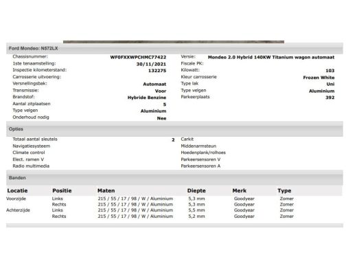 Ford Mondeo Wagon 2.0 Hybrid Titanium Automaat / Pdc.V+A / Navigatie / Radio-multimedia /  Airco-ecc. / Apk 1... ActivLease financial lease