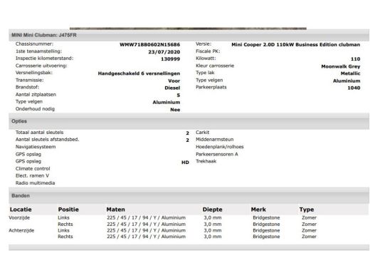 Mini Clubman 2.0D 150PK Cooper Business Edition / Airco-ecc./ Stoelverwarming / Navigatie / Trekhaak / Dab / P... ActivLease financial lease