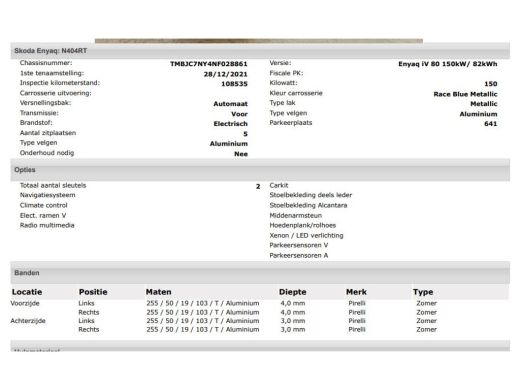 Skoda Enyaq iV 80 / 204PK / 82KWh Lounge / Navigatie /  Pdc+Camera / 1/2 Leder / Carplay-Android / Airco-ecc./ X... ActivLease financial lease