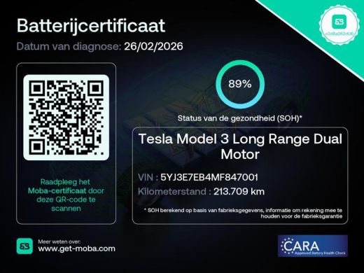 Tesla Model 3 Aut. Long Range Dual Motor AWD | SoH 89%  Autopilot | Panorama | Leder | ActivLease financial lease