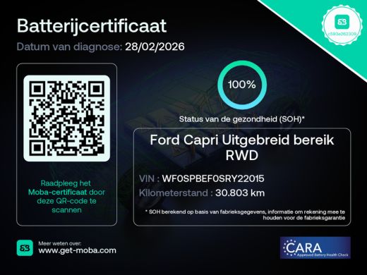 Ford Capri Extended Range RWD 77 kWh | SoH 100% | AGR-Stoelen | Trekhaak Wegklapbaar | Apple Carplay/Android... ActivLease financial lease