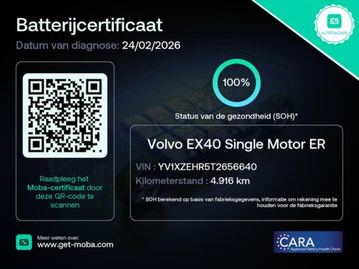 Volvo  EX40 Single Motor Extended Range Ultra 82 kWh | Trekhaak | Panoramadak | PDC V+A en 360 camera | BLIS ... ActivLease financial lease