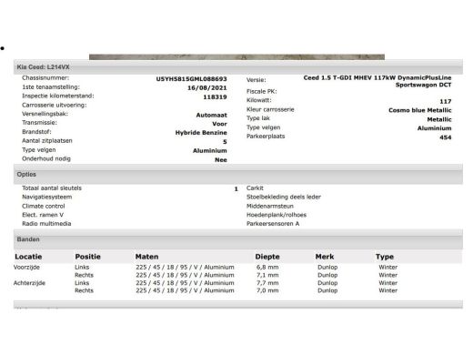 Kia Ceed Sportswagon 1.5 T-GDi 160PK Automaat DynamicPlusLine / Trekhaak / Airco-ecc./ Pdc+Camera / Stoel-Stuurverwarm... ActivLease financial lease