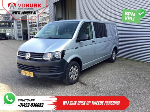 Volkswagen Transporter 2.0 TDI 150 pk L2 DC Dubbel Cabine EXPORT 2.5t Trekverm./ Airco/ Camera/ Cruise/ 16"LMV/ Trekhaak ActivLease financial lease