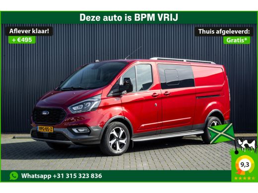 Ford Transit Custom 2.0 TDCI L2H1 | 170PK | Trail | DC 5-Persoons | Camera | Carplay | Lederen interieur