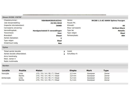 Nissan NV200 1.5 DCi 90PK Optima * 36.980KM */ Schuifdeur rechts / Airco / Pdc+Camera / Radio multimedia / Vis... ActivLease financial lease