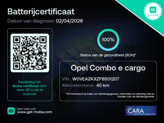 Opel Combo-e 136 L1 50kWh | SOH 100% | Navigatie | Camera | Parkeersensoren | Apple Carplay & Android Auto | L...