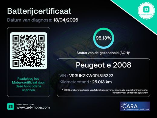 Peugeot e-2008 EV GT 54 kWh 98,1%SOH! | Warmtepomp | Drive Assist Pack | Allseason | Navigatie | Achteruitrijcam... ActivLease financial lease