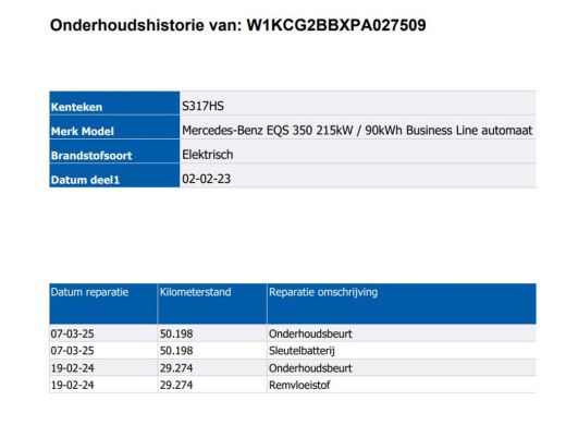 Mercedes-Benz EQS 350 Business Plus Line 90 kWh / Panorama-Schuifdak / Leder-Comfort / Xenon / Radio multimedia / A... ActivLease financial lease