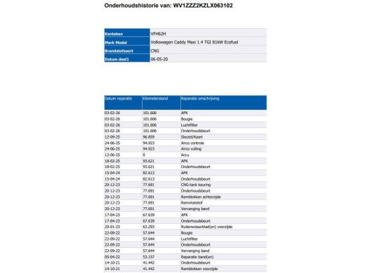 Volkswagen Caddy 1.4 TGI L2H1 Maxi CNG aardgas / Benz./ Comfortline Airco / Pdc. / Re.Schuifdeur / zeer milieu vri... ActivLease financial lease