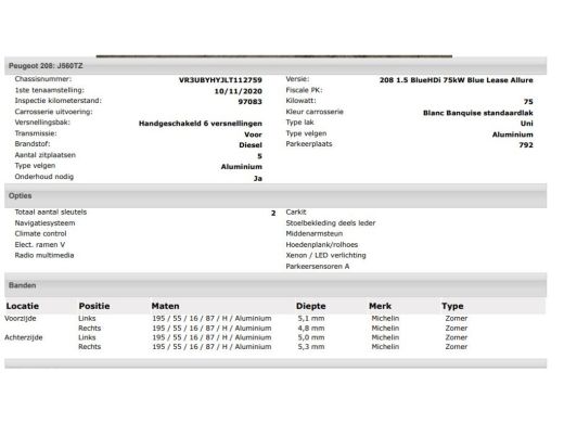 Peugeot 208 1.5 HDi Blue Allure / Navigatie / Pdc.+Camera / Airco-ecc./ Radio-multimedia / / Apk nieuw ActivLease financial lease