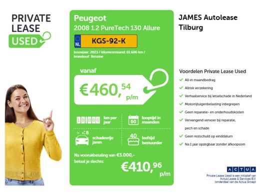 Peugeot 2008 1.2 PureTech 130 Allure CAMERA | CARPLAY & NAVI | STOF-LEER ActivLease financial lease
