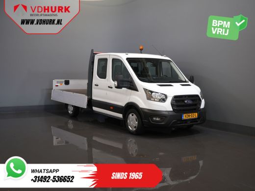 Ford Transit 2.0 TDCI 130 pk DC Dubbel Cabine Open Laadbak/ 7 Pers./ 3.0t Trekverm./ Carplay/ Cruise/ Climate/... ActivLease financial lease